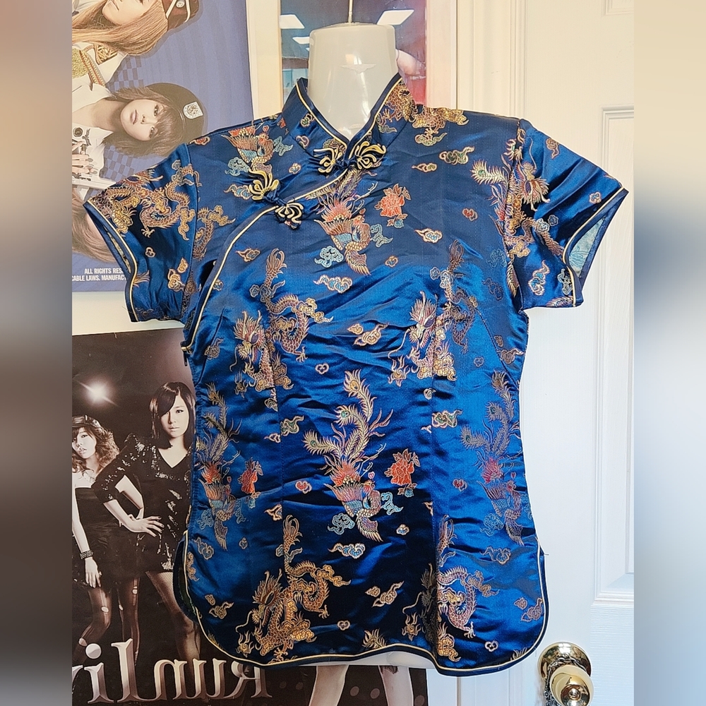 Blue Chinese Style Top
